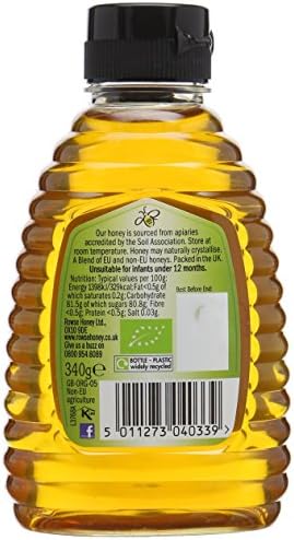 Rowse Organic Squeezable Honey 340g - Pack of 6