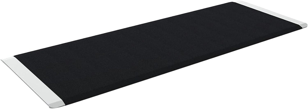 EZ-ACCESS - Door Threshold Ramp, Aluminum Wheelchair Ramp with Non-Slip Surface, Portable Stand Alone Doorway, Angled Entry Plate Threshold Ramp with Pre-Drilled Slots, 32" x 12", Black