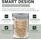 150 Resealable Food Storage Bags, 6x9-inch Heat Sealable Air Tight Bags, Stand Up Zip Bags, Waterproof Packaging Barrier
