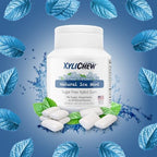 Xylichew 100% Xylitol Chewing Gum Jars - Non GMO, Gluten, Aspartame, and Sugar Free Gum - Natural Oral Care, Relieves Bad Breath and Dry Mouth - Ice Mint (60 Count, Pack of 4)