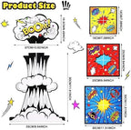 Zopeal 3 Tiers Hero Cupcake Stand Decoration Hero Theme Birthday Decoration Cupcake Tower Action Dessert Holder Table Display for Comic Book Birthday Party Decor Supplies