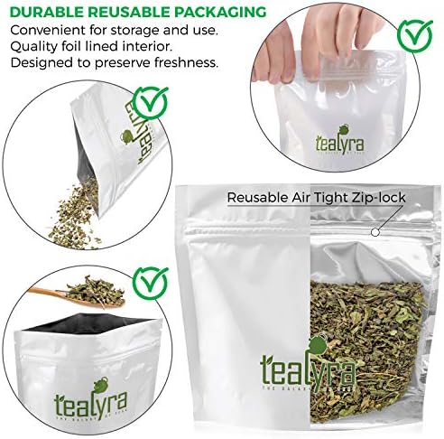 Tealyra - Moroccan Mint - Gunpowder - Peppermint - Spearmint - Famous Green Loose Leaf Tea - Caffeine Level Low - Hot or Iced Tea - All Natural - 110g (4-ounce)