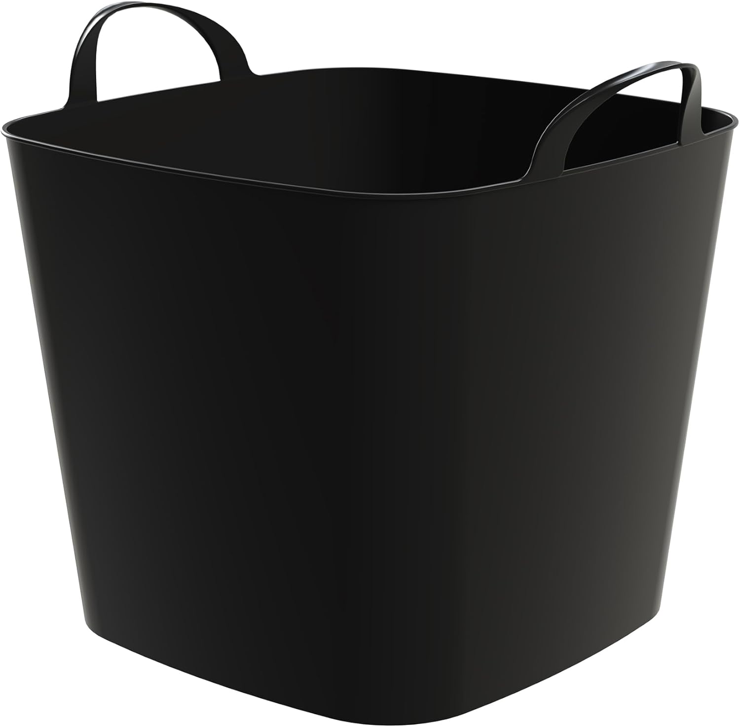 Life Story Flexi Tub, Versatile 26 Quart Storage Tote, Flexible Plastic Home Organizer Lightweight Basket with Carrying Handles, Black