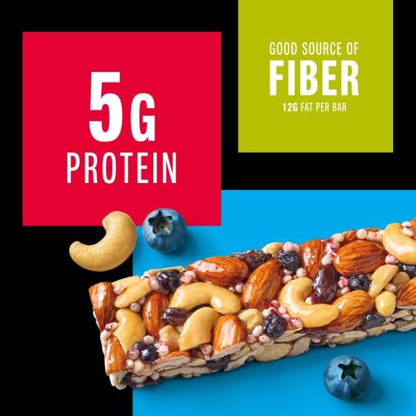 KIND Bars, Blueberry Vanilla Cashew, Healthy Snacks, Gluten Free, 5g Protein, 12 Count
