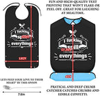 FreeNFond Funny Adult Bibs for Men Women Elderly Eating Clothing Protectors with Crumb Catcher and Coffee Spoon Gag Gifts (Read)