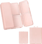 FYY 2 Pcs Daily Pill Organizer, 7 Compartments Portable Pill Case Travel Pill Organizer,[Folding Design] Pill Box for Purse Pocket to Hold Vitamins,Cod Liver Oil,Supplements and Medication-Pink