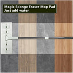 Magic Sponge Eraser Mop, 60" Adjustable Mop Handle with Flexible 13" Flat Head with Microfiber Pad and Magic Sponge Eraser Pads