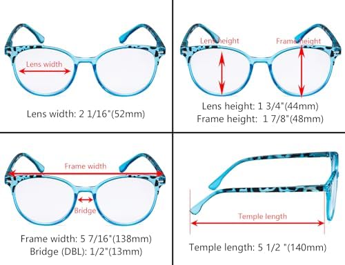 Eyekepper 4 Pack Ladies Reading Glasses - Oversize Round Stylish Readers for Women Reading +1.50