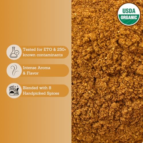 Tribal Trail Organic Garam Masala Spice Powder | 8 Spice Blend | 7.05 oz | USDA Organic & Non-GMO | Recyclable Kraft Bags | Best for Curries, Stews, Meat & Rice Dishes | Ethically Sourced Spices from India