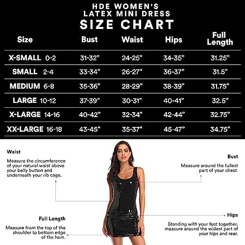 HDE Womens Latex Mini Dress Faux Leather Bodycon Sexy Club Dresses for Women