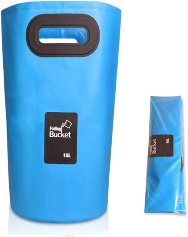 Portable Folding Bucket- Great for Camping Traveling Hiking Fishing Boating Gardening（Blue）