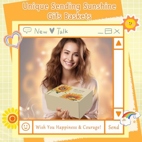 Get Well Soon Gift Baskets for Women,Unique Sunshine Box Care Package,Inspirational Sunflower Easter Day Gift,Healing Recovery Gifts for Mom, Sister,Wife, Daughter, Best Friend