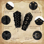 3PCS Renaissance Accessories – Viking Renaissance Belt, Medieval Pouch & Leather Bracers for Halloween