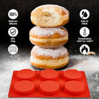 CAKETIME Muffin Top Pan, Silicone Egg Molds for Breakfast Sandwiches 3 Inch Round Silicone Baking Molds for Baking English Muffins, Whoopie Pies, Corn Bread, Egg Bites, Tarts 3 Pack
