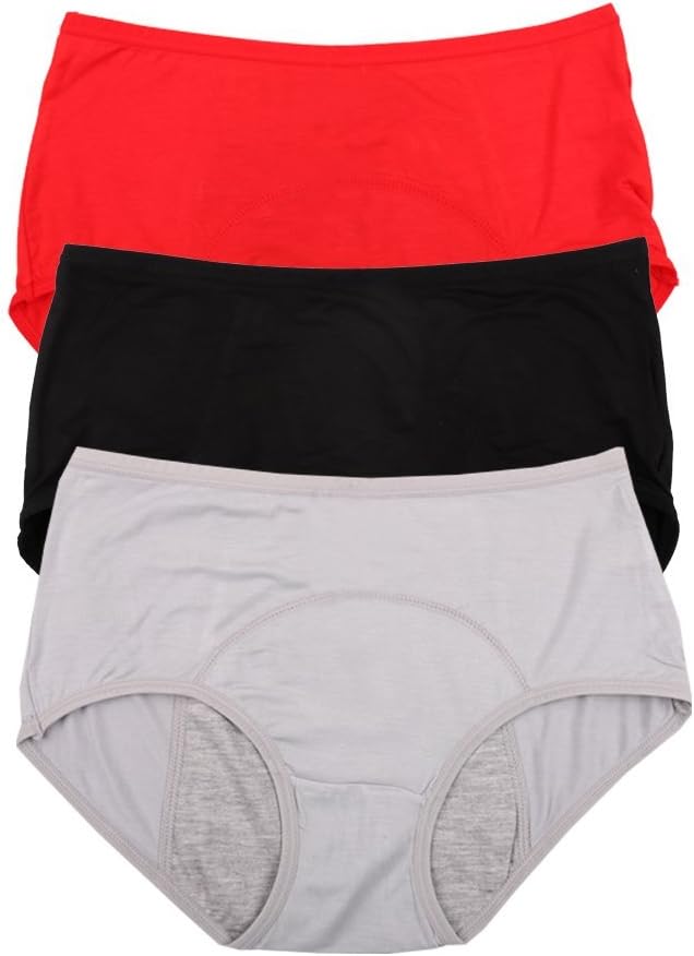 YOYI FASHION Viscose Brief Menstrual Leakproof Panties Multi Pack US Size XXS-3XL/10