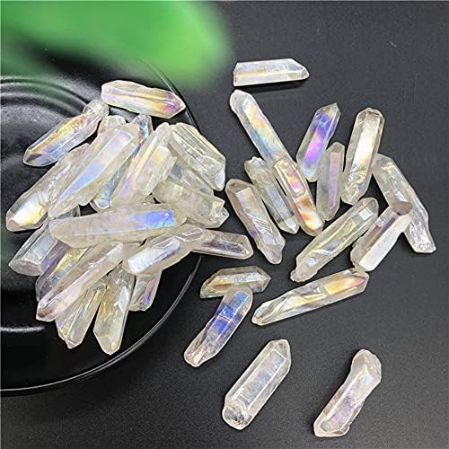 Health & Household 50g/1pc White Titanium Aura Lemurian Seed Quartz Crystal Stones Point Specimen Decoration Quartz Crystals