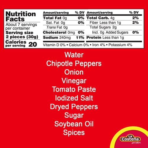 La Costeña Chipotle Peppers in Adobo Sauce 7oz (12-Pack)