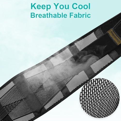 Ultra-Thin & Lightweight Back Brace for Lower Back Pain,Sciatica,Scoliosis,Slipped Disc- Breathable & Adjustable Back Brace Belt for Women and Men under clothes,Black.