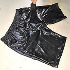 Men's Sexy Patent Leather Tights Shorts Pants Wetlook Latex Nightclub Clubwear Undershorts Boxers Shorts Black