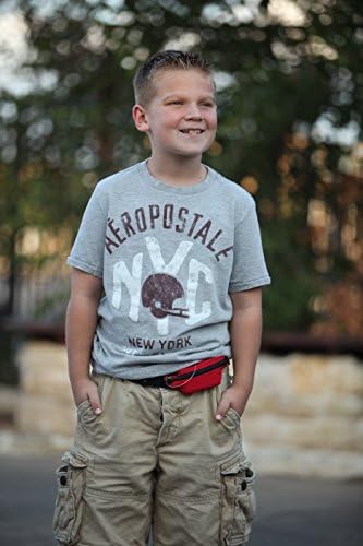 SPIbelt Kids Dual Pocket Belt, Expandable Pocket, Adjustable Waist, No Bounce, No Logo Band, Black with Black Zipper
