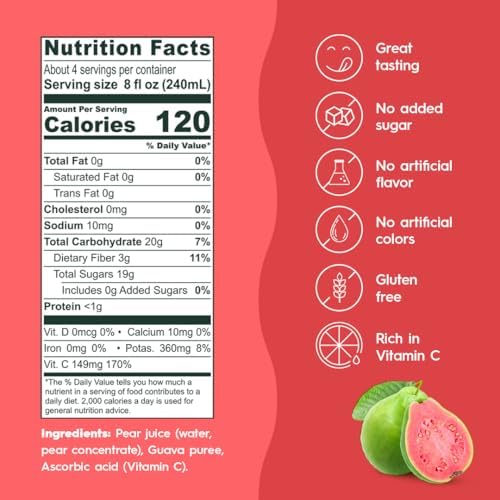 Ceres 100% Pure Fruit Juice Blend - Delicious Guava - Rich in Vitamin C, No Preservatives, Cholesterol Free, Gluten Free 33.8 FL OZ (Pack of 6)
