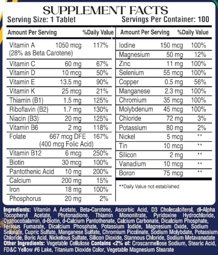 A Through Z Multivitamin, Support Immune & Overall Health, 100 Capsules