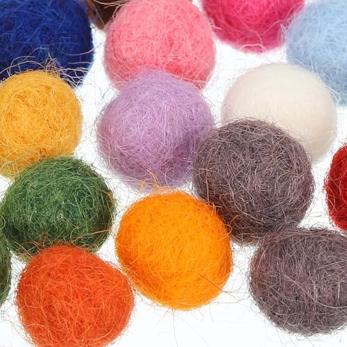 PATIKIL Wool Felt Balls Beads Wool Felting Pom 1cm 10mm Light Blue for Home Decor DIY Crafts Handcrafts Project Pack of 20