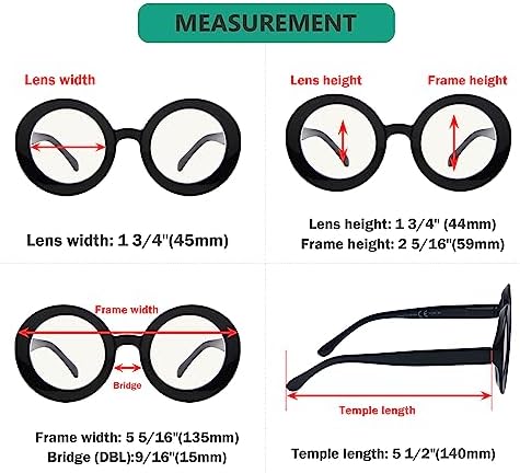 Eyekepper 4-Pack Progressive Multifocus Reading Glasses Blue Light Blocking Round Women No Line Multifocal Readers