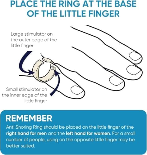 Anti Snoring Magnetic Ring, Snoring Stopper Acupressure Therapy Treatment Against Snoring Device Finger Ring Sleep Aid Unisex, Snoring Solution for Men and Women M（17mm-19mm）