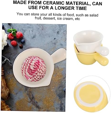 IMIKEYA 2pcs Long Handle Seasoning Bowl Set Condiment Dish Solid Handle for Sauces Vinegar and Snacks for Home Cooking and Entertaining