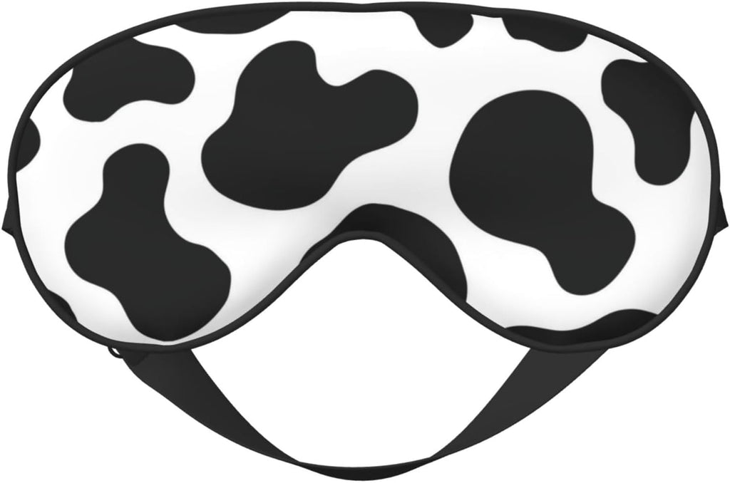 Cow Print Sleep Mask for Women Men, Soft and Comfortable Eye Mask with Adjustable Strap for Travel Yoga Nap Sleeping