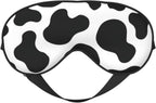 Cow Print Sleep Mask for Women Men, Soft and Comfortable Eye Mask with Adjustable Strap for Travel Yoga Nap Sleeping