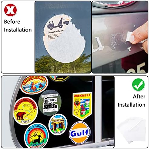 Hicarer 20 Pcs Car Windshield Sticker Applicator Bulk 5 x 6 Inch Static Cling Window Film for for Easy Application Clear Vinyl Car Window Windshield Protection Film Sticker Auto Removal Decal Shield