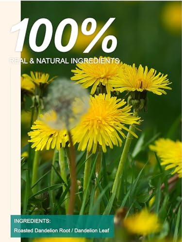 TeeLux Dandelion Leaf & Root Tea Bags, Natural Roasted Dandelion Root with Fresh Dandelion Leaf Herbal Tea, Caffeine Free, 100 Count