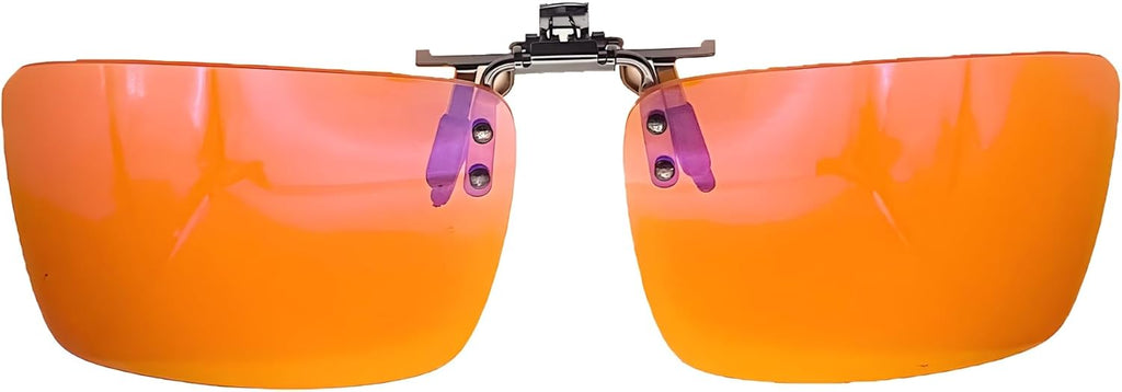 Vyzia Blue Light Blocking Clip-On Glasses – Orange Lens Night Computer & Gaming Glasses, Reduce Eye Strain, Improve Sleep, Anti-Glare Screen Protection