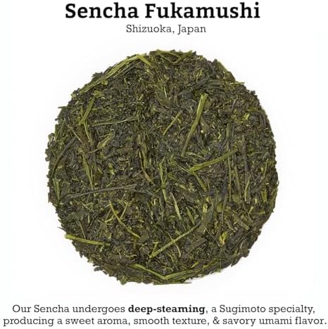 SUGIMOTO TEA Japanese Sencha Fukamushi Green Tea Loose Leaf Bulk 1.0 lb (454 g)