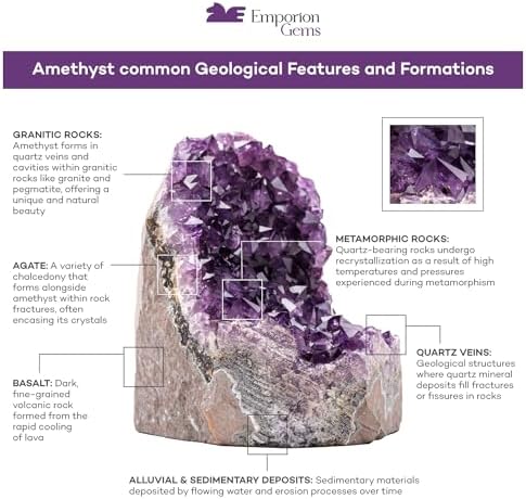 Large Natural Amethyst (5 lb to 6.5 lb) Crystal Clusters Stone from Uruguay Raw Geode Quartz - Deep Purple Color