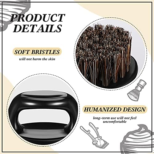 4 Pcs Knuckle Brush for Men Barber Brush, Fade Brushes, Face and Neck Brushes, Mustache and Hair Supplies, Barber Essential Tool for Professional Barbering and Grooming Services(Black and White)