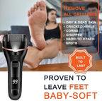 Callus Remover for Feet Electric Foot File, 13-in-1 Professional Pedicure Tools Foot Care Kit, Foot Scrubber Pedi for Hard Cracked Dry Dead Skin, 3 Rollers, 2 Speed, Battery Display (Black)