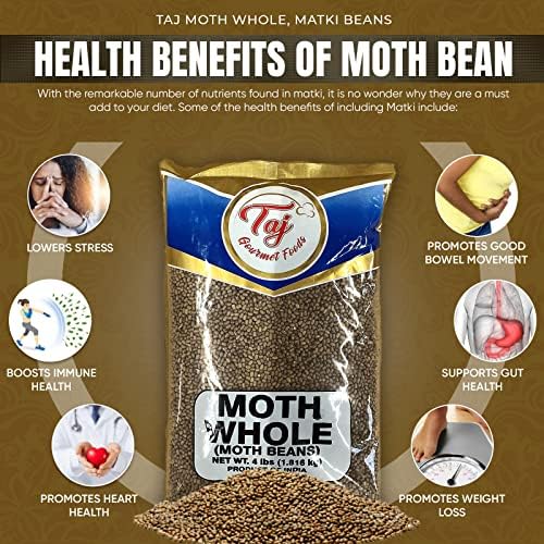 TAJ Moth Beans Whole 4-Pounds | Matki Beans