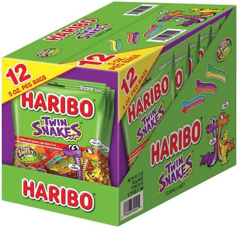 Haribo Twin Snakes Gummi Candy 5 oz. Bags