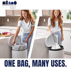 Plasticplace Custom Fit Trash Bags, Compatible with simplehuman Code G (200 Count) White Drawstring Garbage Liners 8 Gallon / 30 Liters, 17.5" x 28"