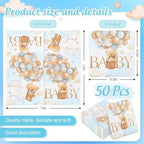 Baby Shower Paper Napkins 50Pcs Double-Printed Bear Disposable Luncheon Napkins Cute Decorative Dinner Napkin for Home Party Table Decor