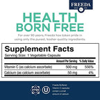 FREEDA Buffered Vitamin C 500mg – Non-Acidic Calcium Ascorbate – Immune Support & Antioxidant – Kosher, Gentle on Stomach – 100 Capsules