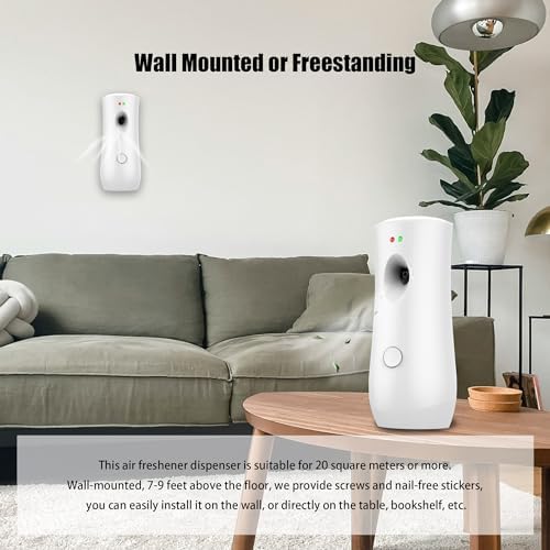 (4-Pack) Auto Air Freshener Spray Dispenser Free Stand or Wall Mounted Automatic Aerosol Aroma Machines are Widely Used in Hotels, Bedrooms, Airports, Bathrooms, Offices, Commercial Places (White 003)