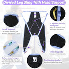 Universal Divided Leg Sling with Head Support – Padded Patient Lift Sling for Transfer, Lifting & Positioning, U-Shaped Split Leg Sling for Elderly, Disabled & Bedridden, 500 lbs Capacity