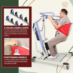 EZ Assistive Sit to Stand Lift Patient Aid Padded Sling and Stand Assist with Back Support,Patient Lift Sling Works with Most Mobility Aids & Equipment (Medium-Red)