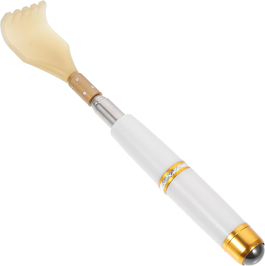 Extendable Back Scratcher with Smooth Finger-Like Edges Handheld Body Massager Stick for Head Shoulder Knee and Foot Relief Portable Health Care Tool 7.67In
