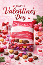 Valentine’s Day Chocolate Gift Assortment – Milk & Dark Chocolate Hearts, Bulk Individually Wrapped Candy, Classroom Exchange, Parties & Gift Bags, 28.14 oz