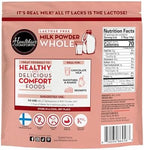 Healthier Comforts Lactose Free Whole Milk Powder | Non-GMO, rBST Hormone Free, Kosher, Gluten Free, No Fillers | Baking, Coffee Creamer, Shakes, Pantry Staple, Camping | Makes Over 5 Gallons (3 lb)
